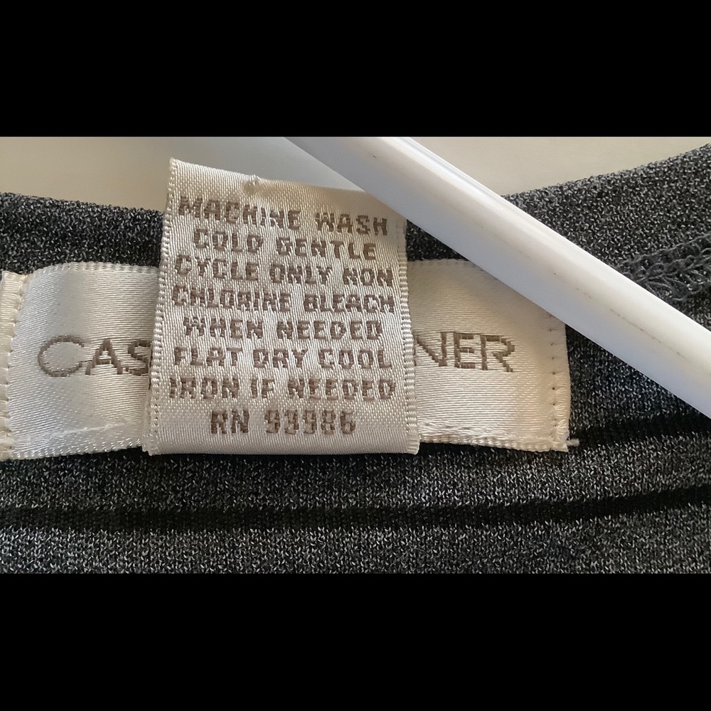 Casual Corner Sleeveless Black/Grey Striped Top - Picture 5 of 5